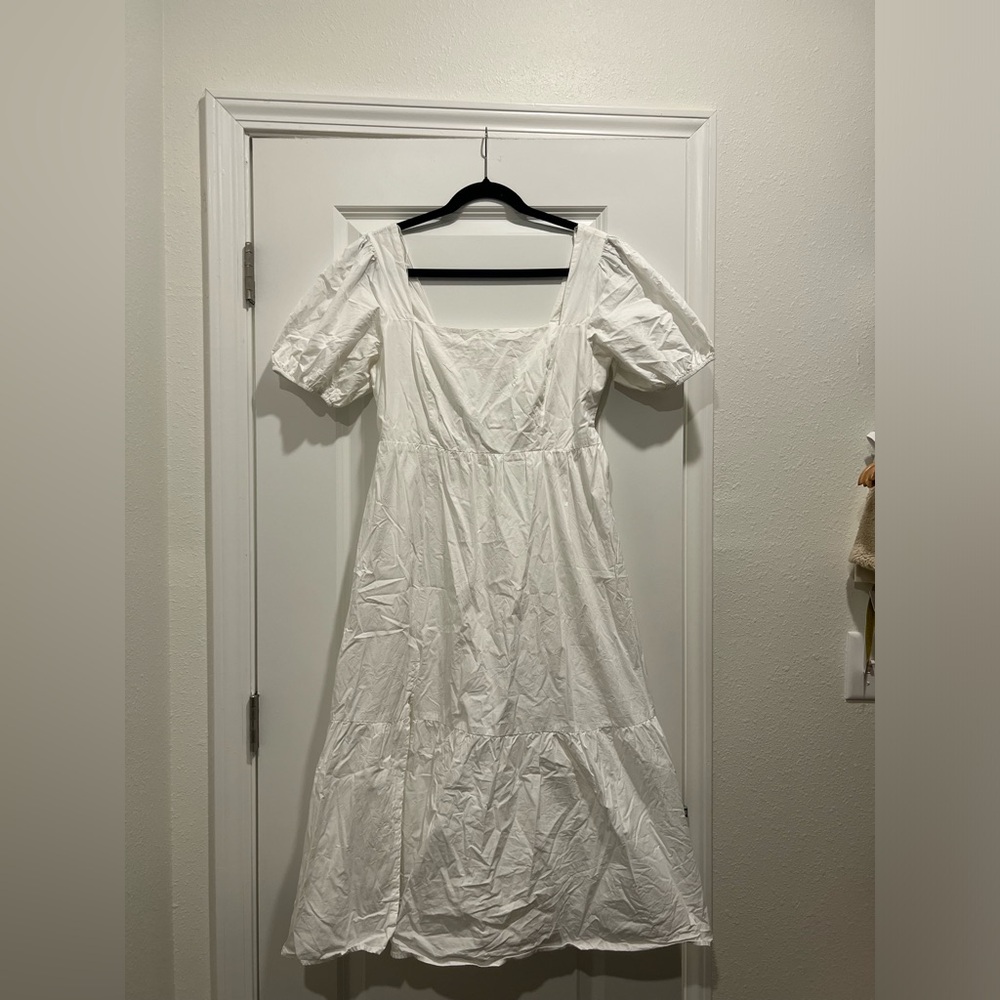 Astr White Maxi Dress with Puff Sleeves
